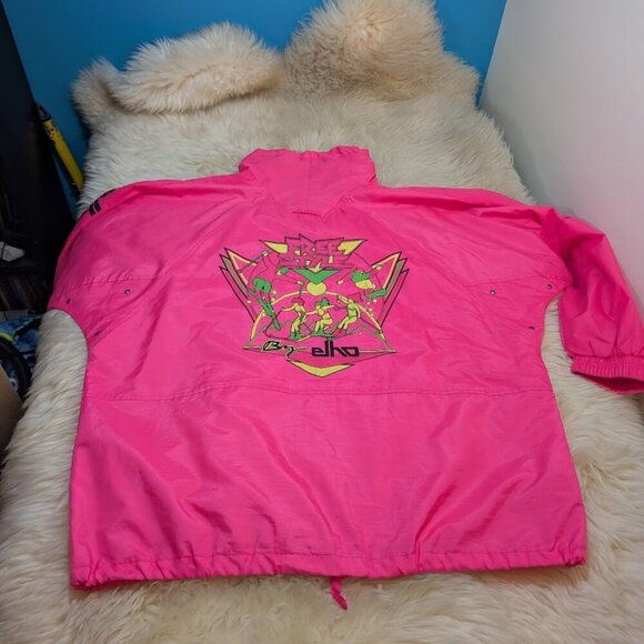 Vintage 90's Freestyle by Elho Neon Pink Windbreaker Pullover Size XL - Picture 13 of 13